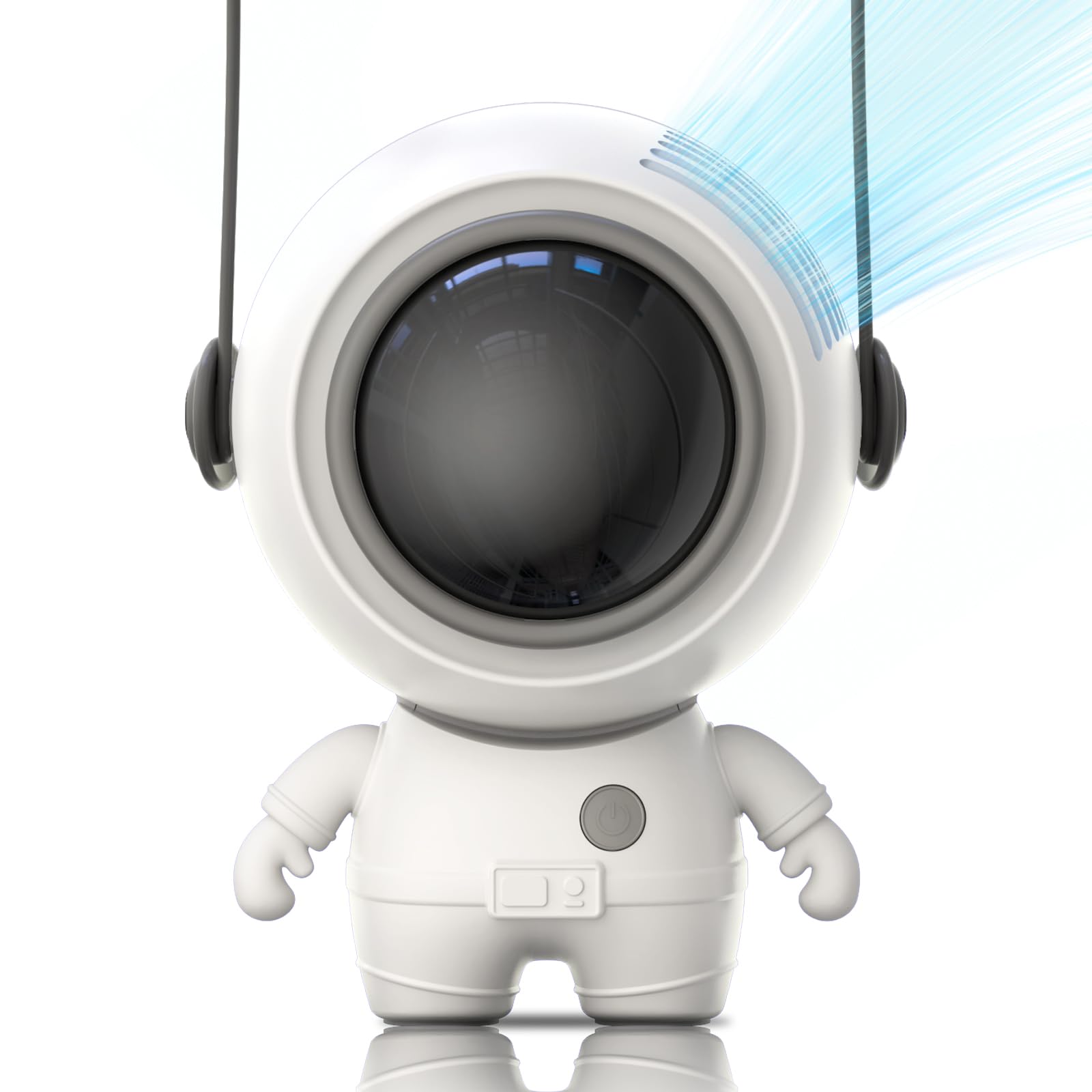 frestar Portable Mini Fan with USB Rechargeable Battery, Personal Neck Fan with Astronaut Design for Outdoor, Office and Desk (White)