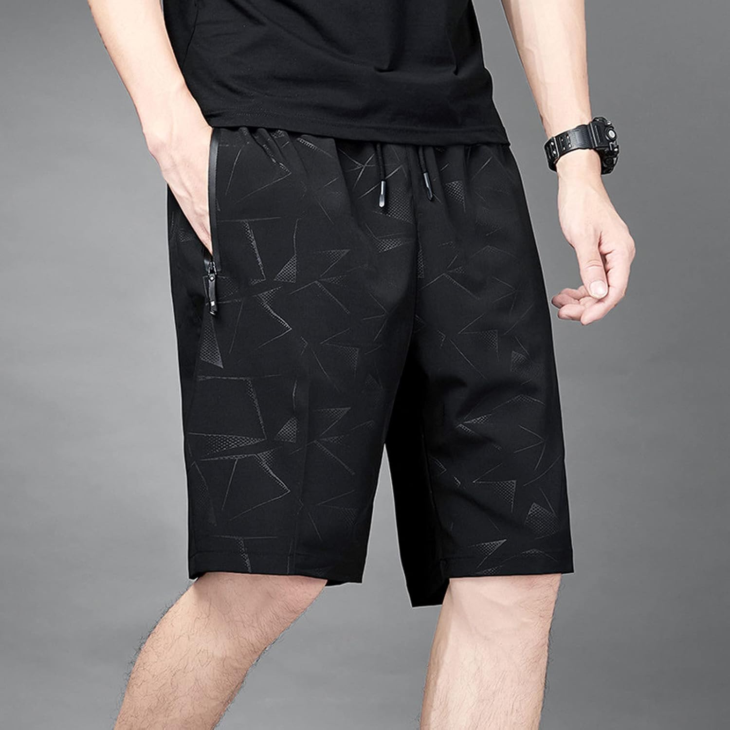 Ymosrh Men's Gym Shorts Casual Lightweight Drawstring Summer Beach Short Pants, M-7XL
