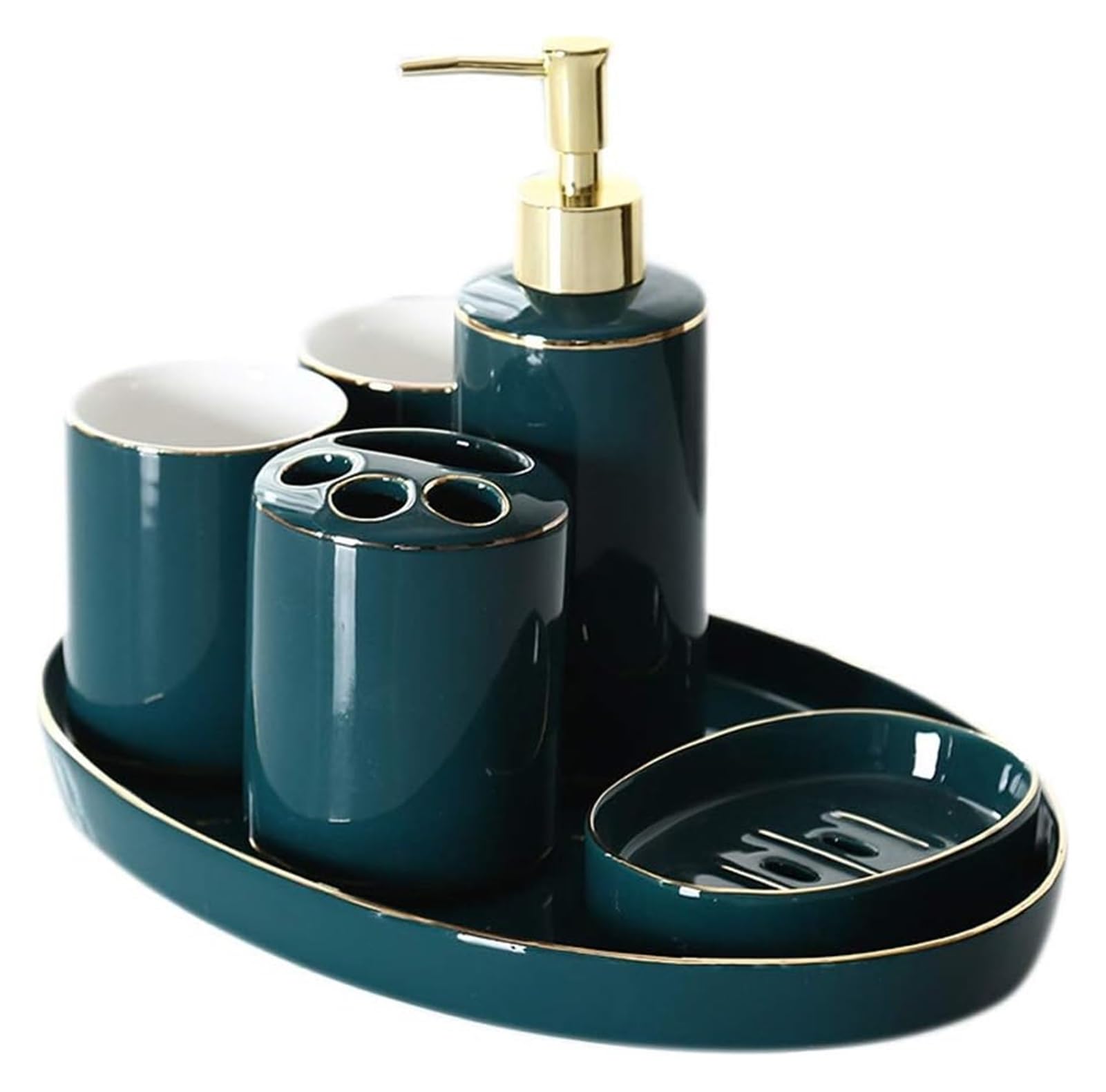 WDSOPK Bathroom accessories Soap Dispenser Creative Bathroom Accessories Set Ceramic Set Series 6 Piece Set Countertop Soap Dispensers Home & Kitchen
