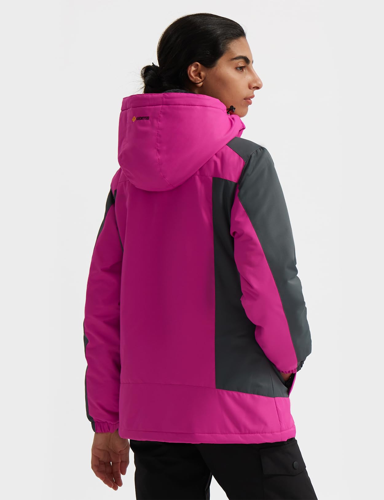 GEMYSE Donna Giacca da Sci Impermeabile Montagna Giacche Pile Invernale Antivento Cappotto con Cappuccio