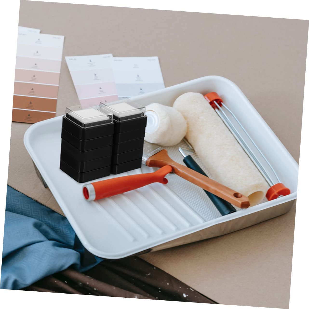 jojofuny 4 Set Tampone Inchiostro Quadrato per Timbri Fai da Te Inchiostro Portatile per Scrapbooking Artigianato E Impronte Digitali Cuscinetti Spugna Durevoli per Uso Domestico 20 Pezzi*4