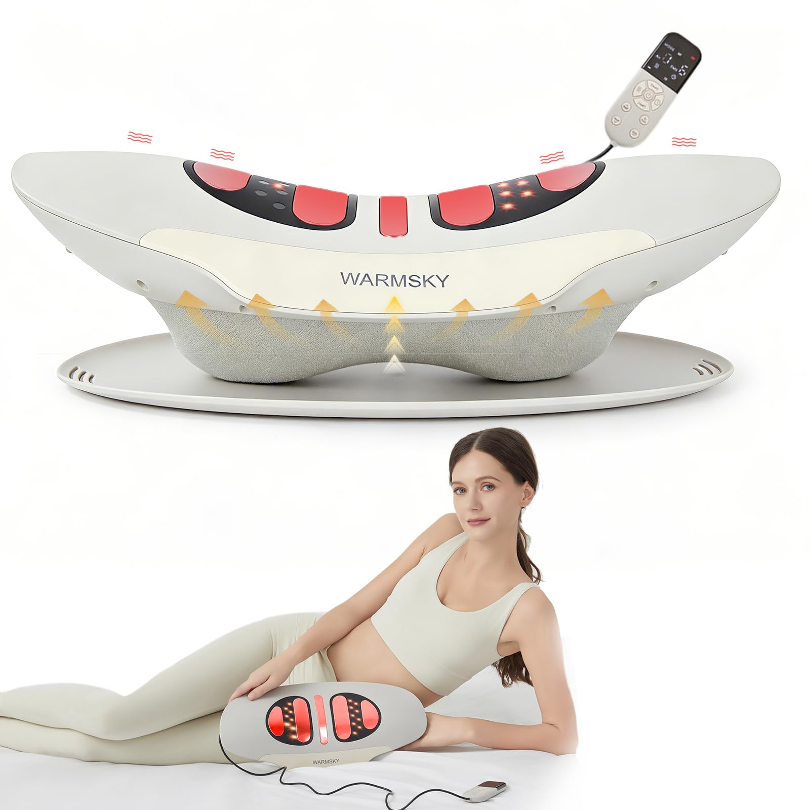 Smart Lower Back Massager with Soothing Warm Therapy Air Traction Spinal Decompression Device for Sciatica Relief Lumbar Pressure