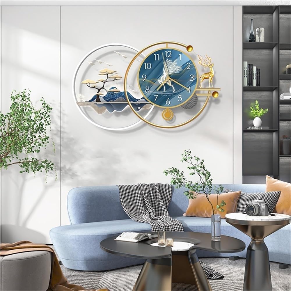 Horloge Murale 3D en métal illuminée par LED avec Design ajouré, décoration d'art Moderne pour Chambre et Salon, 105 cm (41,3 Pouces),41.3in