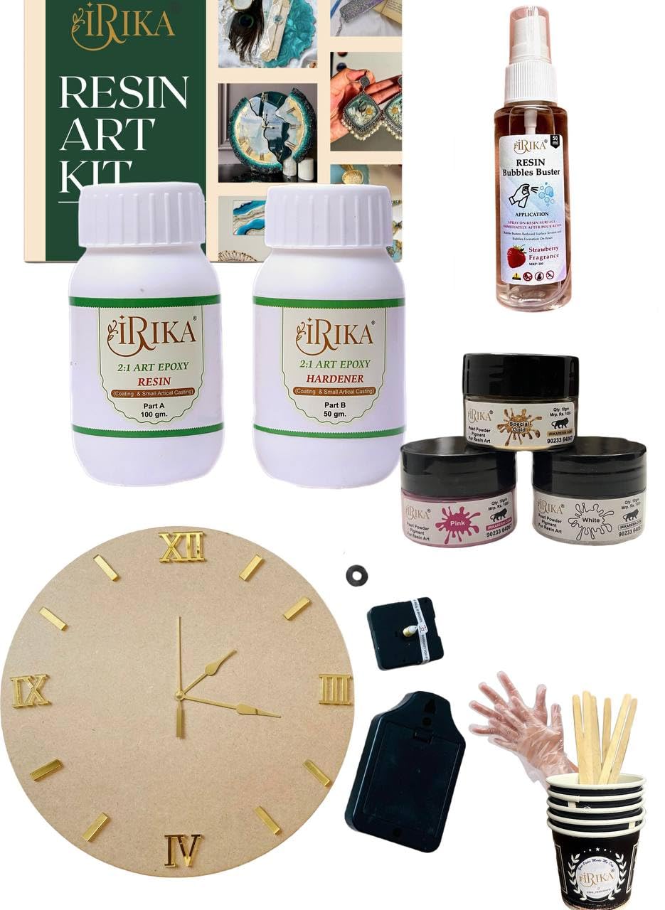 EpiLux Create Your Own Designer Wall Clock – DIY Resin Art Kit with Premium Epoxy & Luxury Pigments-picture-10