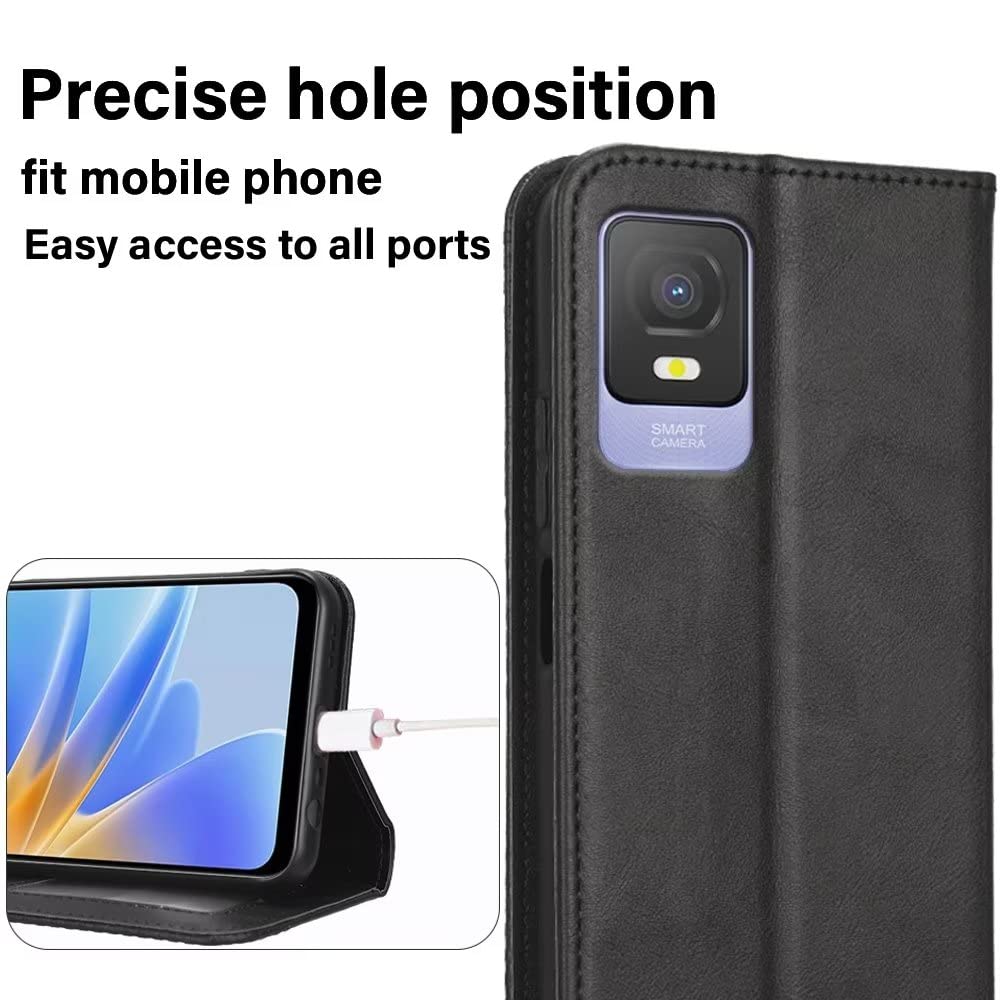 JIAFEI Cover per TCL 403, Premium TPU + PU Antiurto Flip retrò