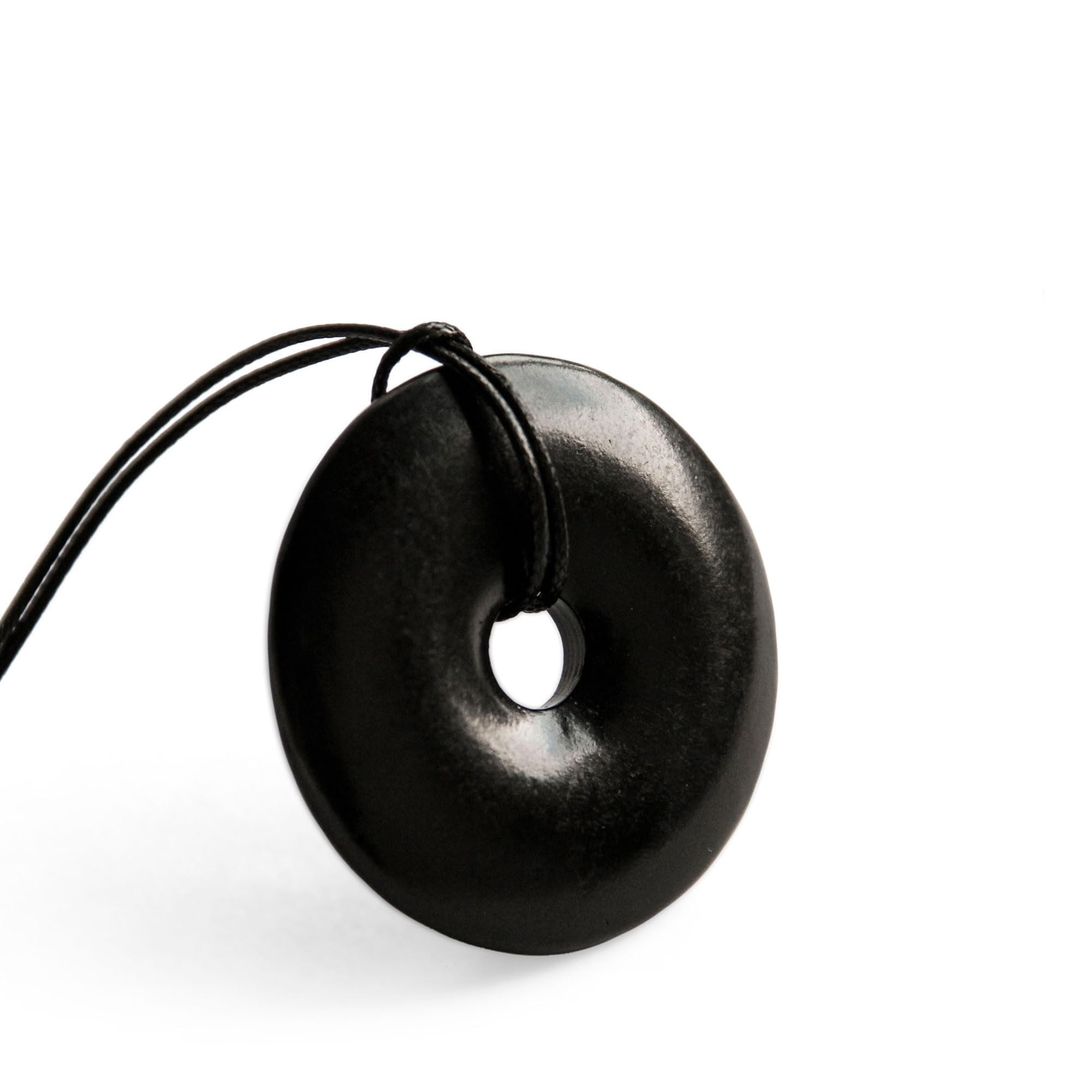 Karelian Heritage Shungite Stone Necklace | Round Shungite Pendant Amulet | Genuine Shungite Jewelry | Shungite Protection Necklace Shield | Crystal Healing Necklace for Meditation, Stone, Shungite,