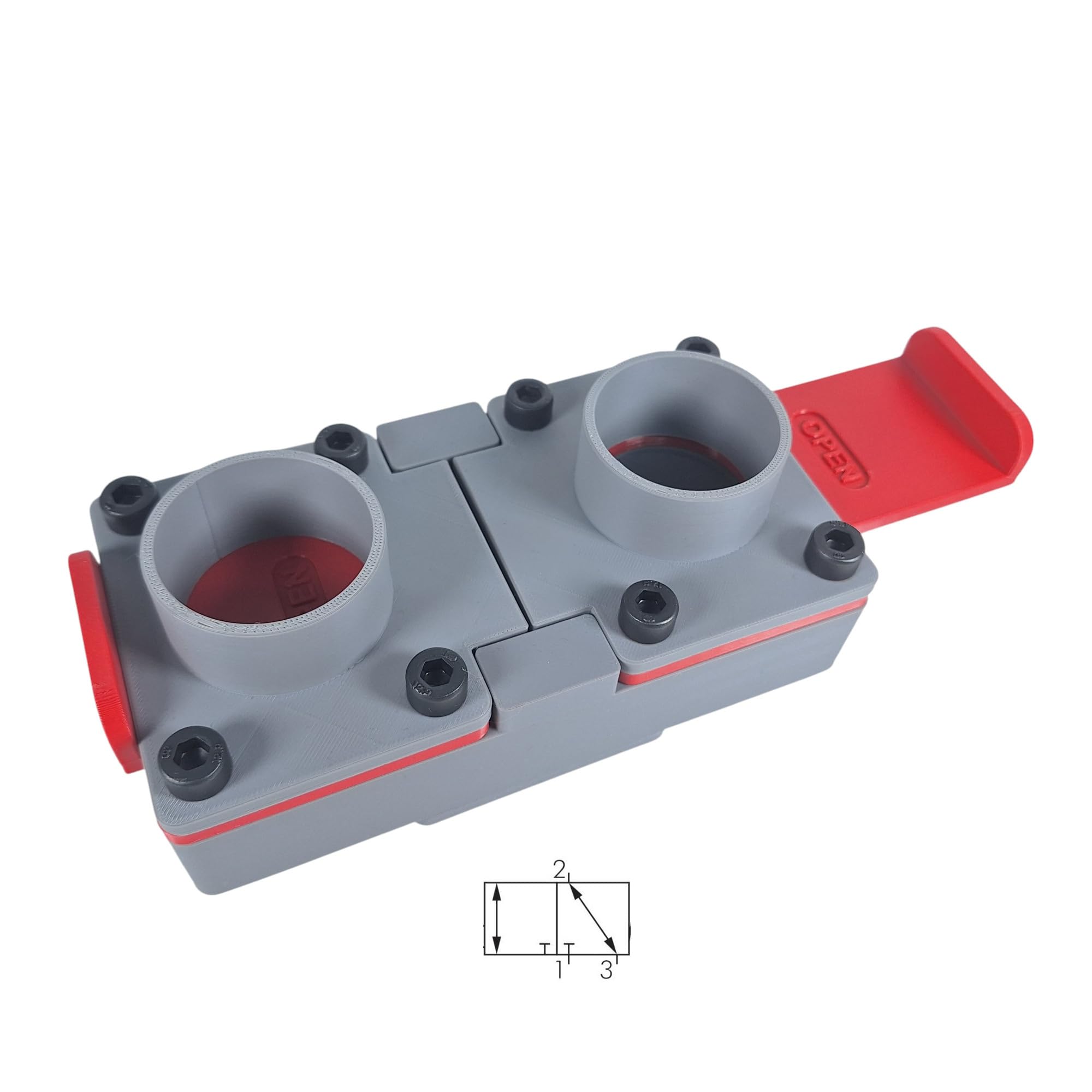 GENERISCH Valvola direzionale 2/3 per impianto di aspirazione, diametro 50 mm, BlastGate DN 50 con valvola di bloccaggio manuale per aspirazione officina