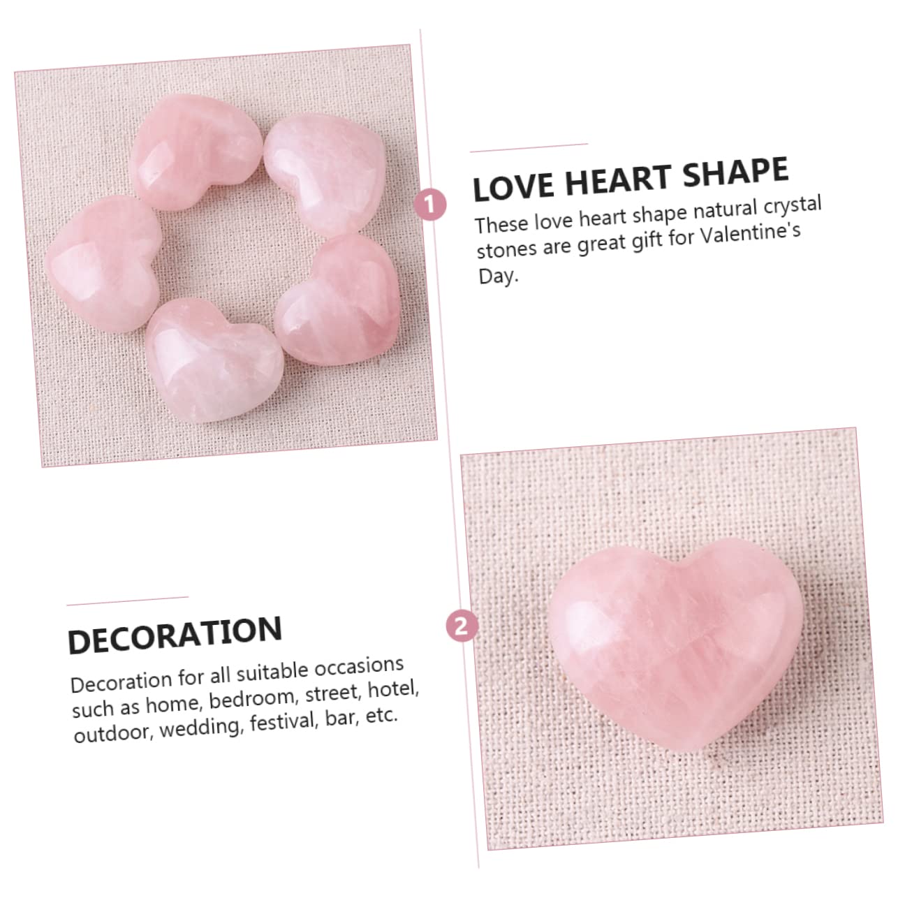 Healeved 18pezzi Pietre Cuore Cristallo Naturale Per Bilanciamento Chakra e Decorazione Della Casa Positiva Per Meditazione e