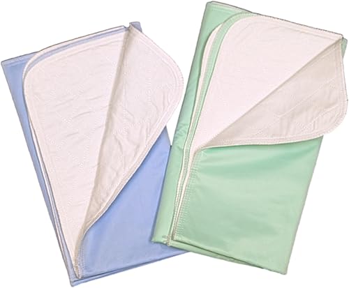 Paquete de 2 almohadillas de cama lavables para incontinencia, protección urinaria absorbente, 32 x 34