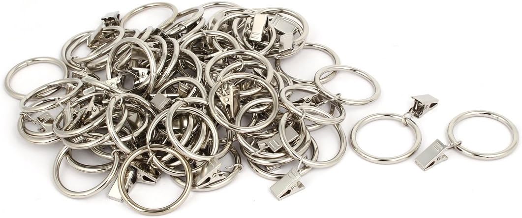 36mm Inner Dia Stainless Steel Curtain Drapery Hanging Rings Clips 80 Sets (21fb25ff418546dc2266337150d4ae53)