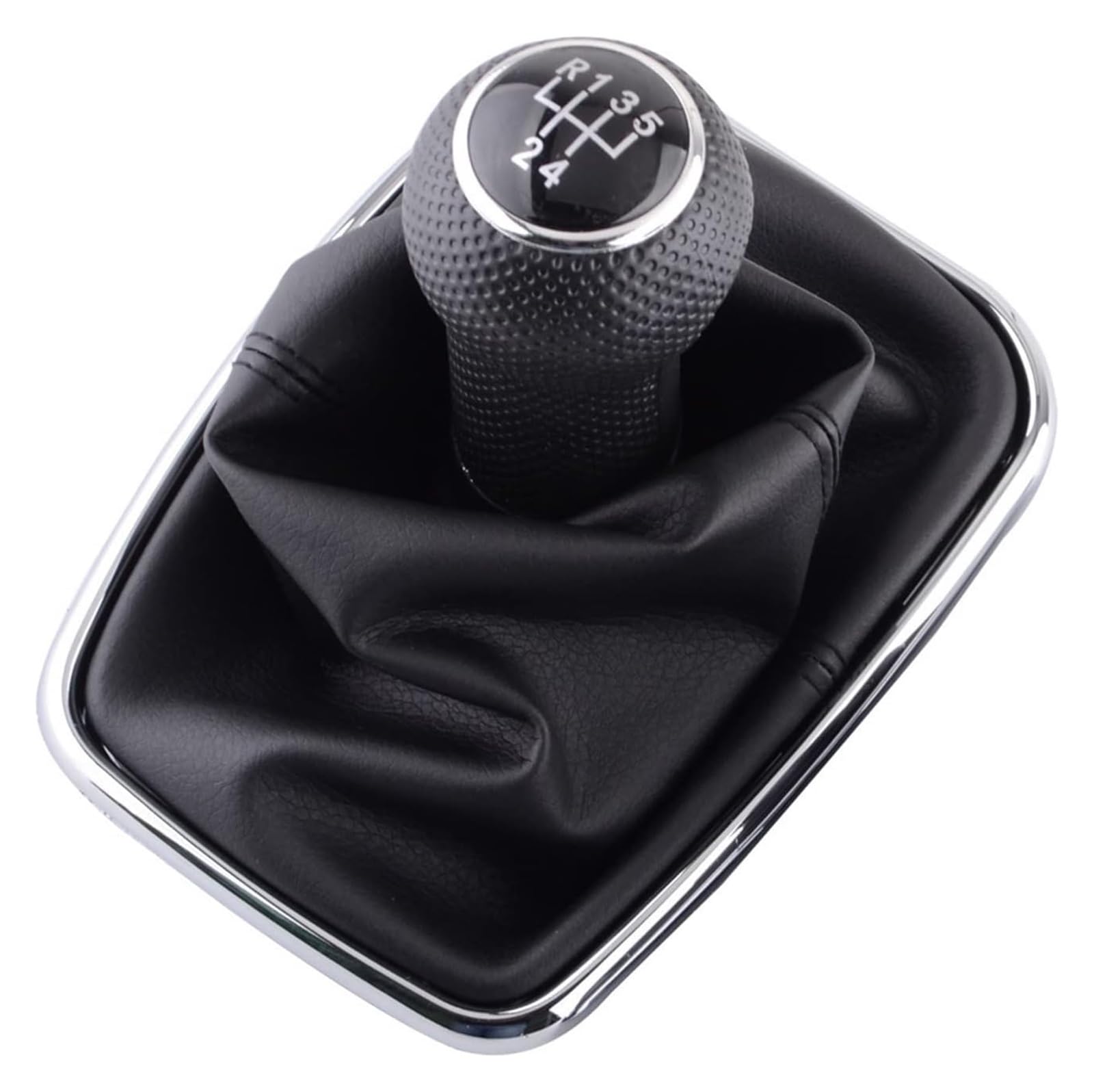 Utongmu Black 1 Manual Gear Shift Knob For Vw For Golf 4 Iv Mk4 Gti R32 For Bora For Jetta Mt 5 Speed Gear Shift Knob Lever Shifter Gaitor Boot Pu Leather(Black 1)