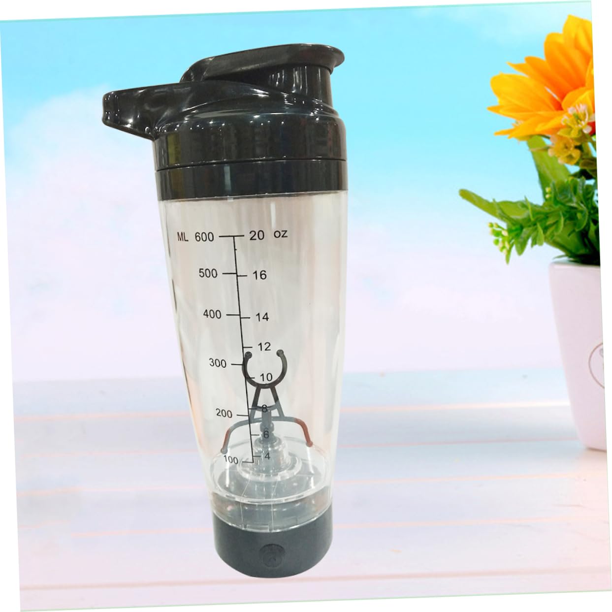 Alipis Elektrischer Shaker 600ml aus Pp, Batteriebetriebene Rührflasche
