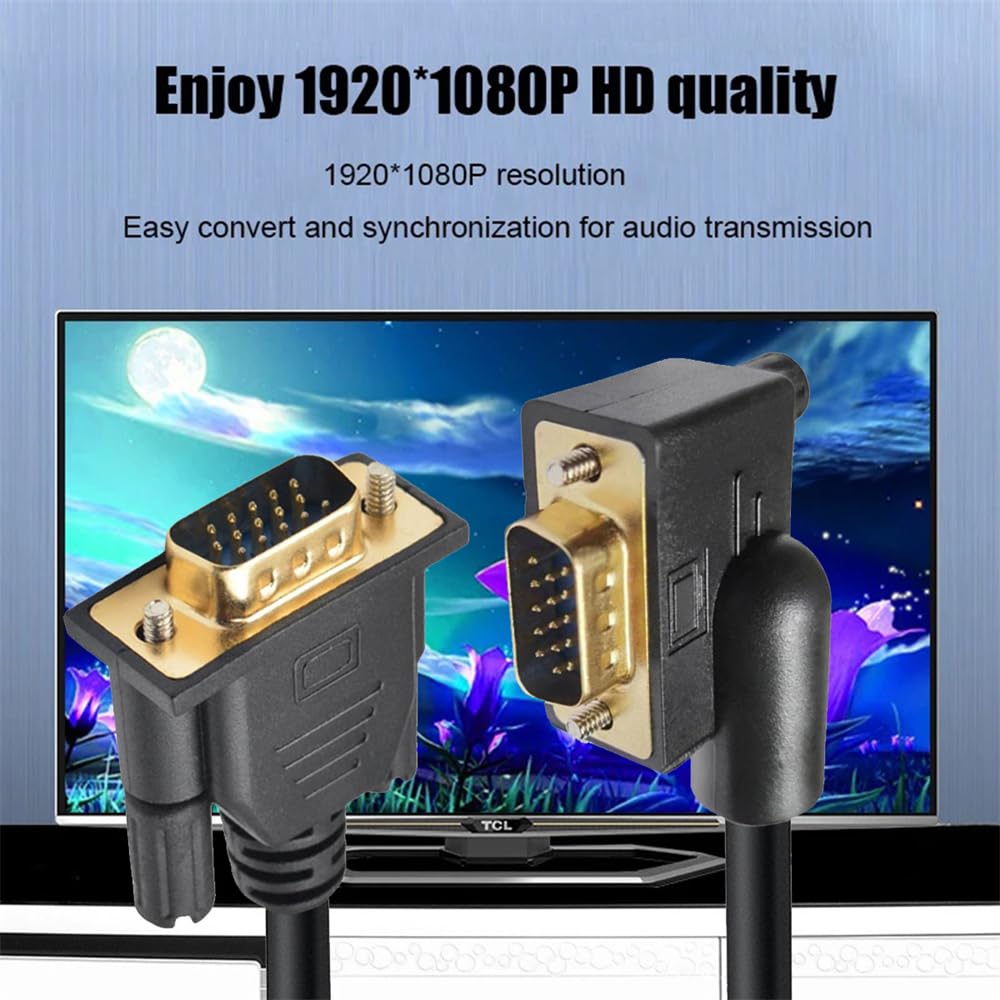 Amazon.co.jp: xiwai 90度 VGA RGBケーブル 直角オス-ストレートオス
