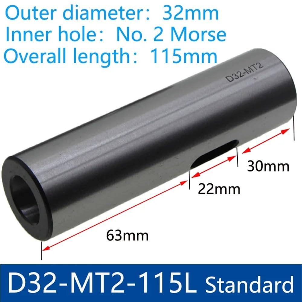 Tuleja redukcyjna do wierteł stożkowych, Tuleja redukcyjna z chwytem prostym i stożkiem Morse'a MT1-MT4 25-40 mm Wiele rozmiarów(32mm*2 * 115mm)
