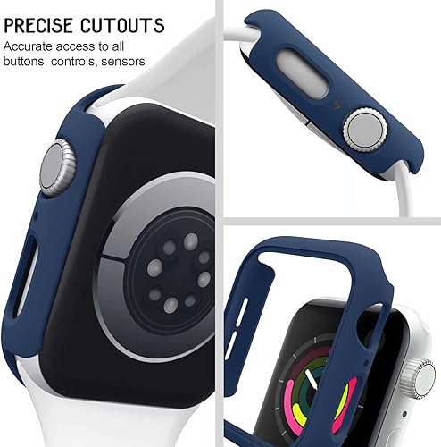 Miniatura 3 de Mugust Paquete de 4 fundas rígidas de policarbonato compatibles con Apple Watch Series 9 (2023) Series 8 Series 7 de 1.772 pulgadas sin protector de