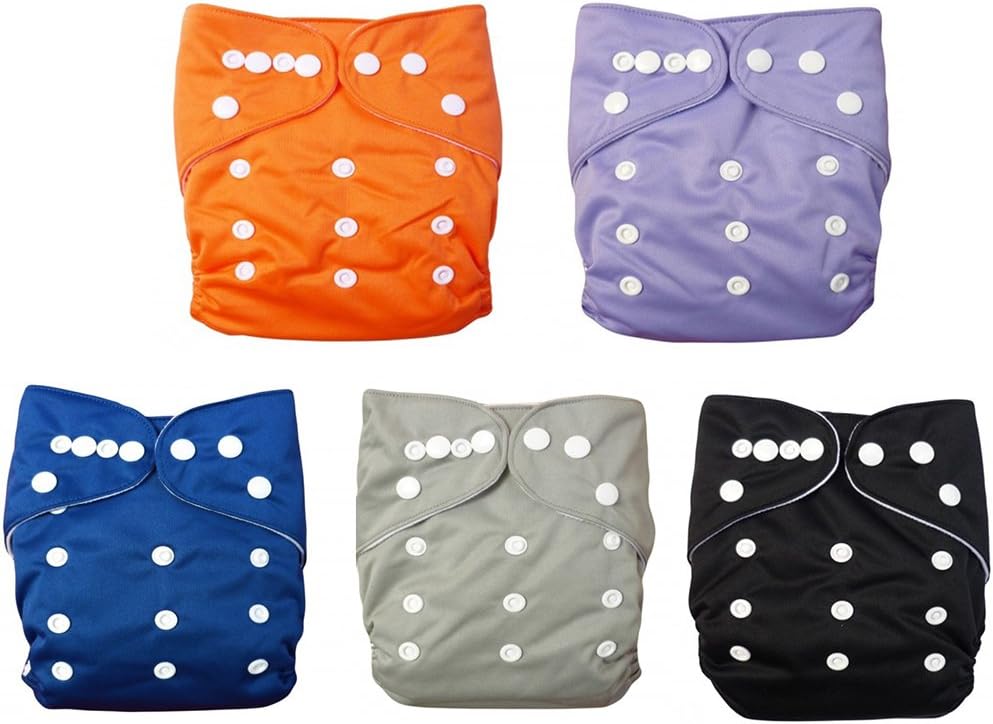 Baby Boy One Size Reusable Adjustable Snap Cloth Diaper Cover, Fit baby 6 to 33 pounds