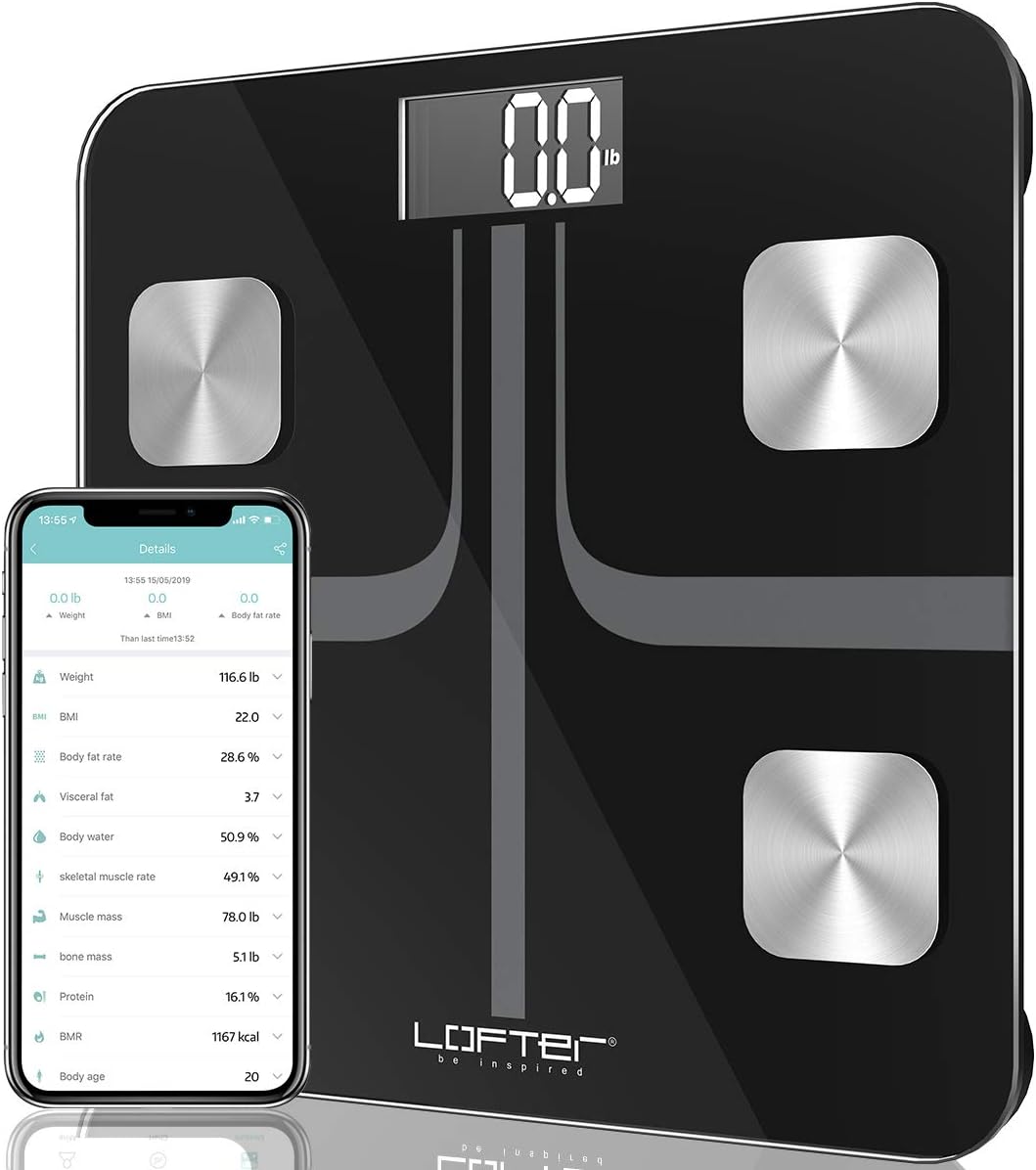 Bluetooth Body Fat Scale, LOFTER Smart Digital Weight Scale1