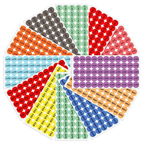 Autocollants pour planificateur mensuel et bullet journal, 1320 étiquettes de 12 mois