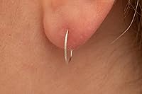 Vista 129 de Gold Hoop Earrings Silver Hoop Earrings - Hoop Earrings For Women Two Pcs Of Thin Gold Filled Sterling Silver Hoops, Helix Hoop, Tragus Ring