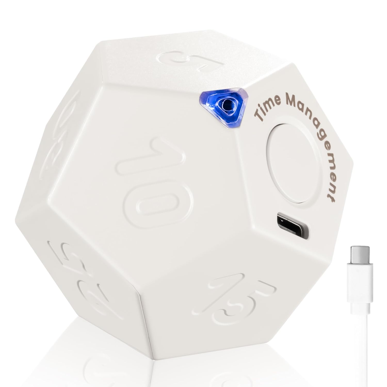 KADAMS Cube Timer Rotating Productivity Timer Rechargeable Desk Timer
