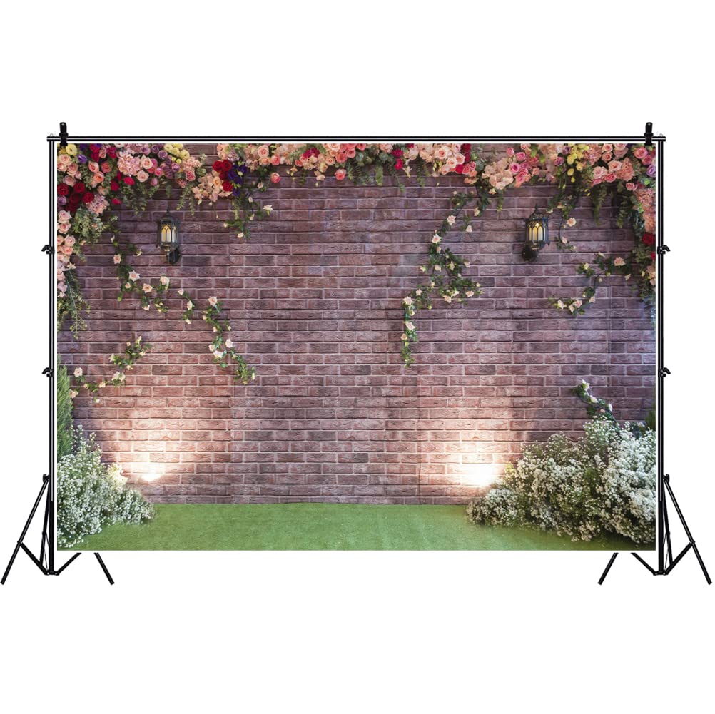 Green Leaves On Brick Wall Background In Garden With Copy Space For - View #8