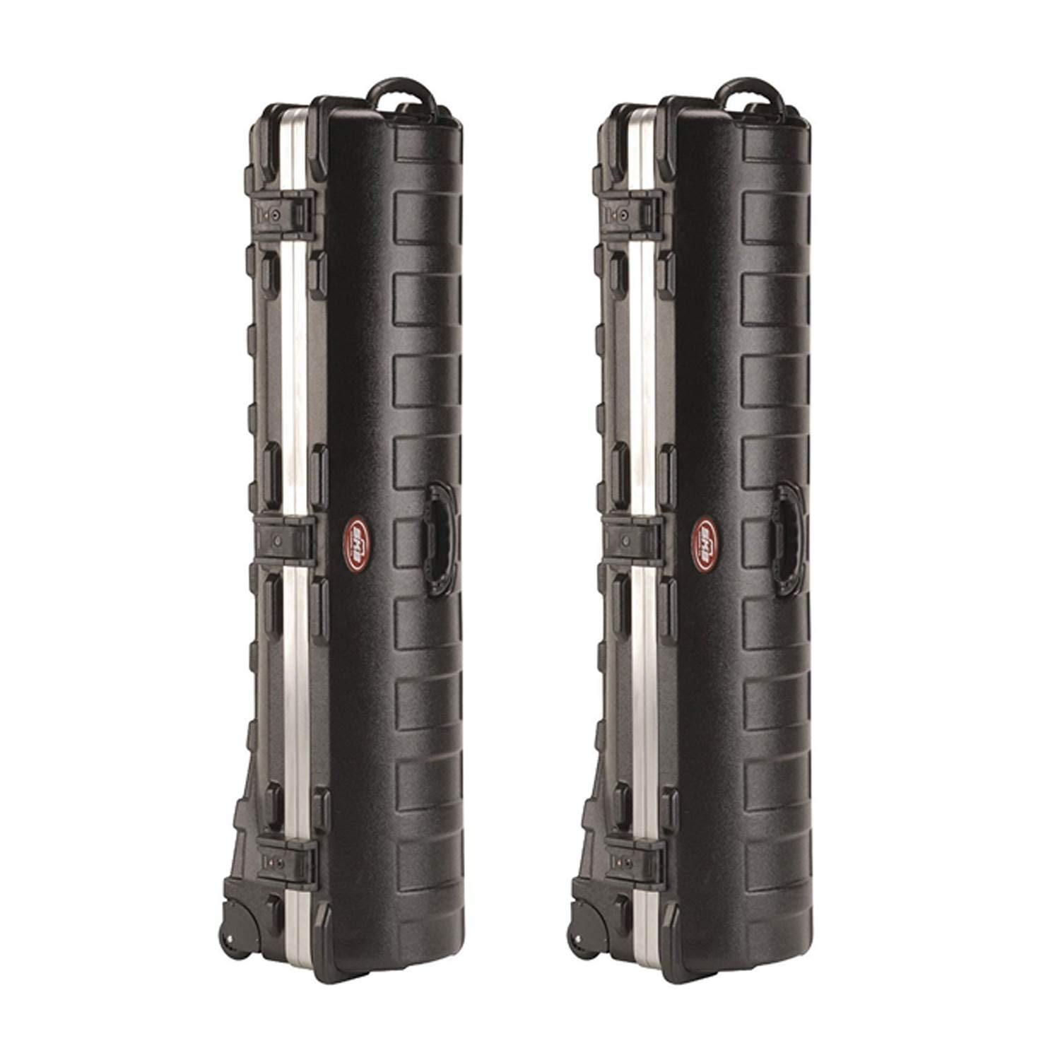 SKB Cases ATA Deluxe Standard Hard Plastic 49 In Long Interior Golf Bag Storage Travel Case with Wheels and Reliable Secure Latches, 2 Pack, Black