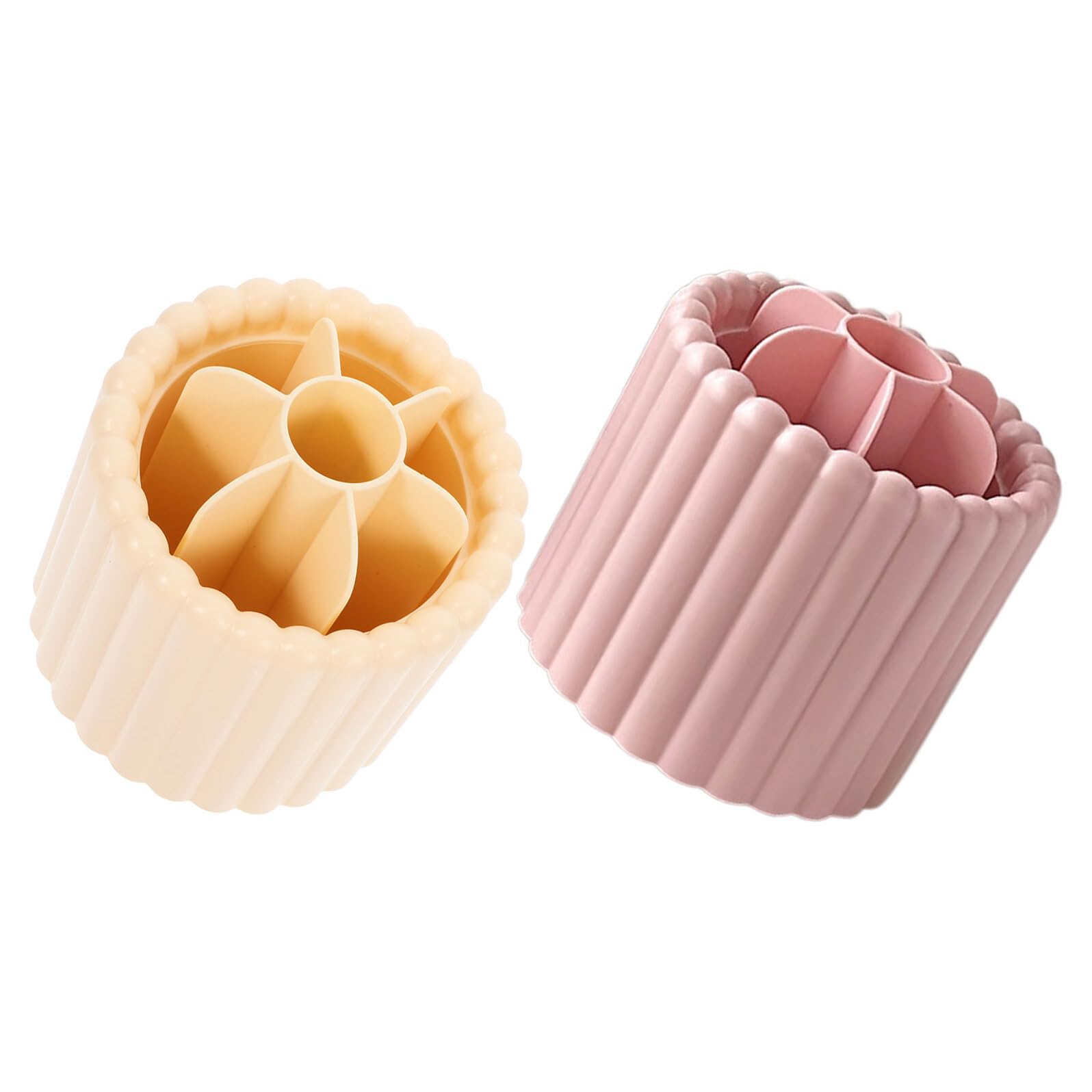 VALICLUD 2 piezas Organizador Giratorio para Brochas de Maquillaje Soporte Multifunción para Escritorio Cubo de Gran Capacidad para Cosméticos y Utensilios de Oficina Diseño Moderno Crema