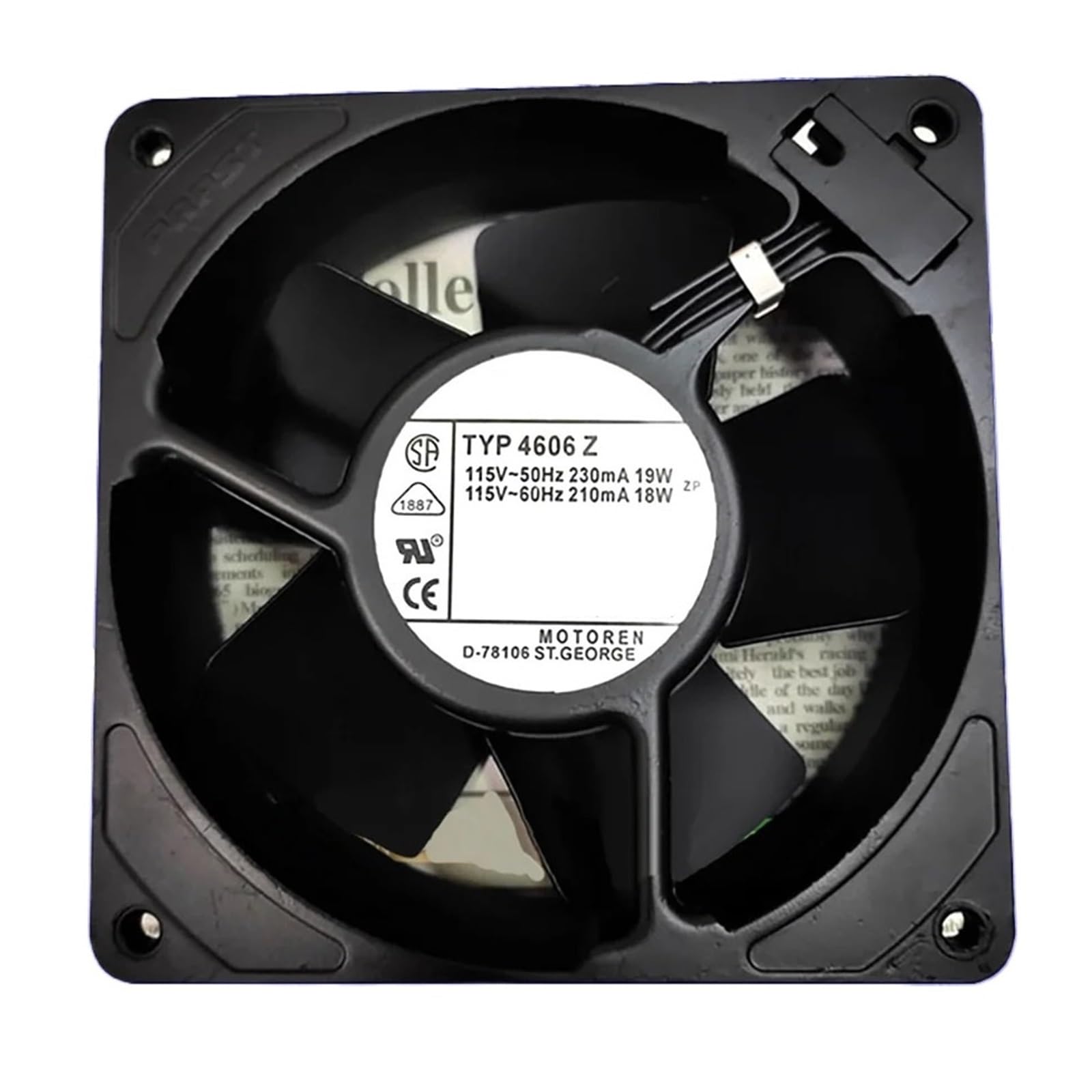 Ventilateur TYP4606Z pour refroidissement de serveur et baie réseau 115V