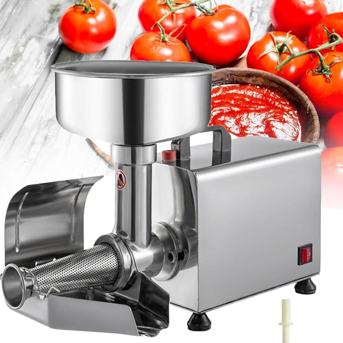 NYMFEA Electric Tomato Strainer Machine 370W Commercial Stainless Steel Food Milling Press and Strainer Machine, Fruit Press Squeezer Jam Machine, 90-160kg/h