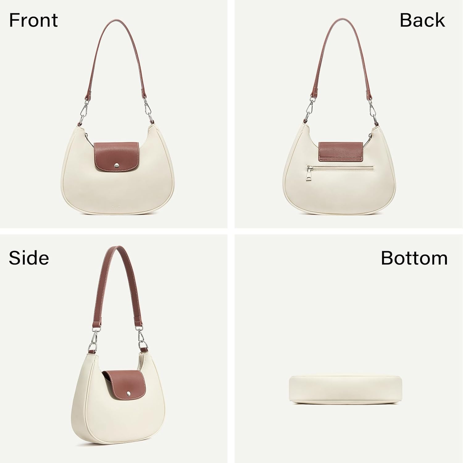 CLUCI Shoulder Bag for Women, RFID Blocking Purse Vegan Leather Hobo Handbags with Adjustable Strap Anti Theft Crossbody Bag - Image 6