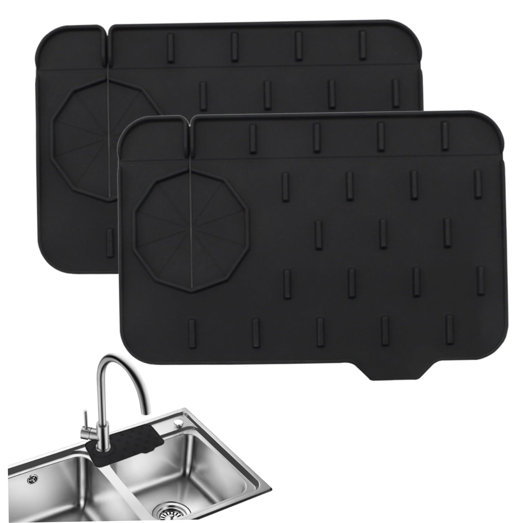 Paraspruzzi Per Lavello Da Cucina Ad Assorbimento Rapido - Impermeabile E Antimacchia - 14x38 Cm (Foro 5 Cm)