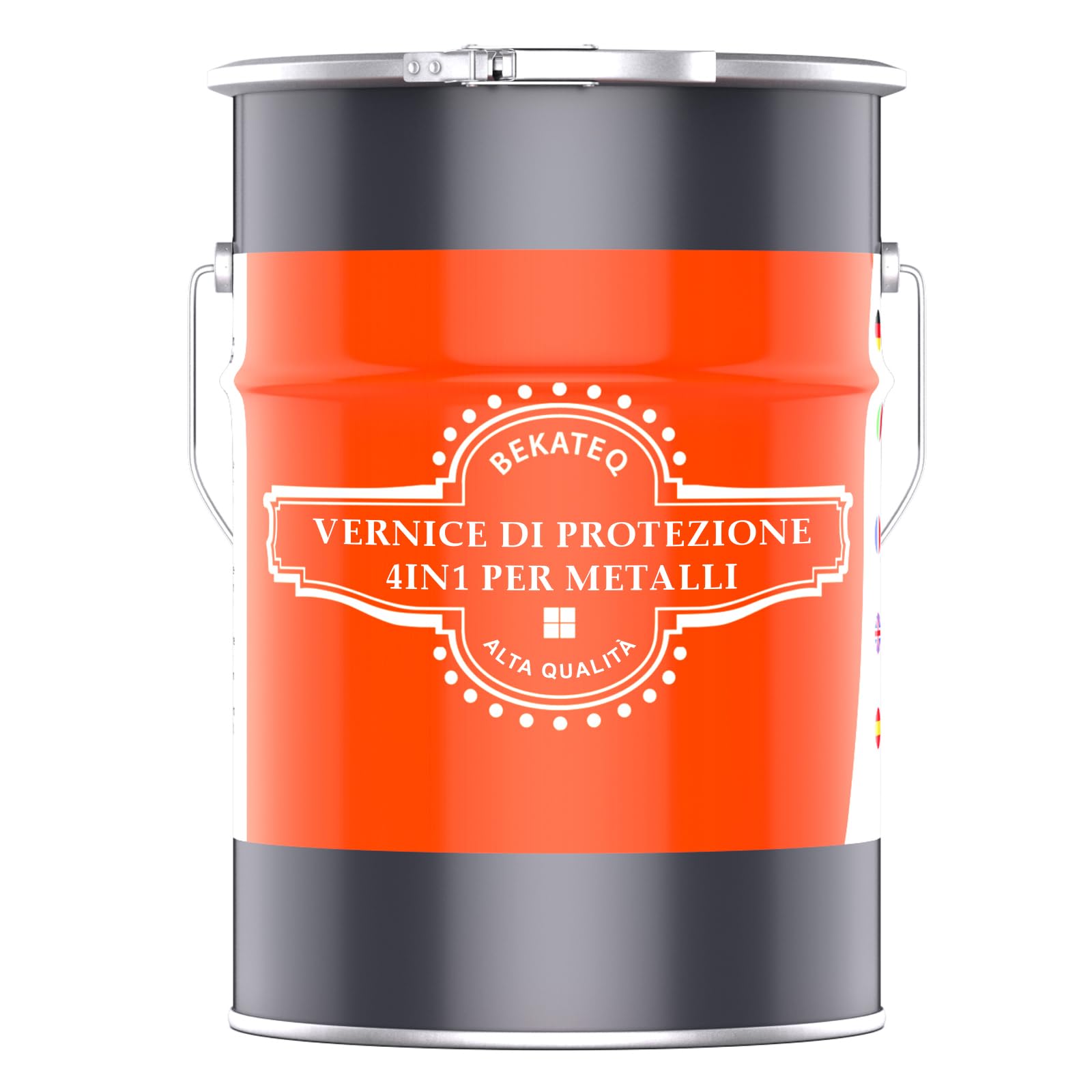 BEKATEQ Lacca protettiva per metalli 4in1 5L Verde muschio I Primer + Vernice antiruggine + Mano intermedia + Mano di finitura I Vernice per metalli per tetti, finestre, porte, recinzioni LS-570