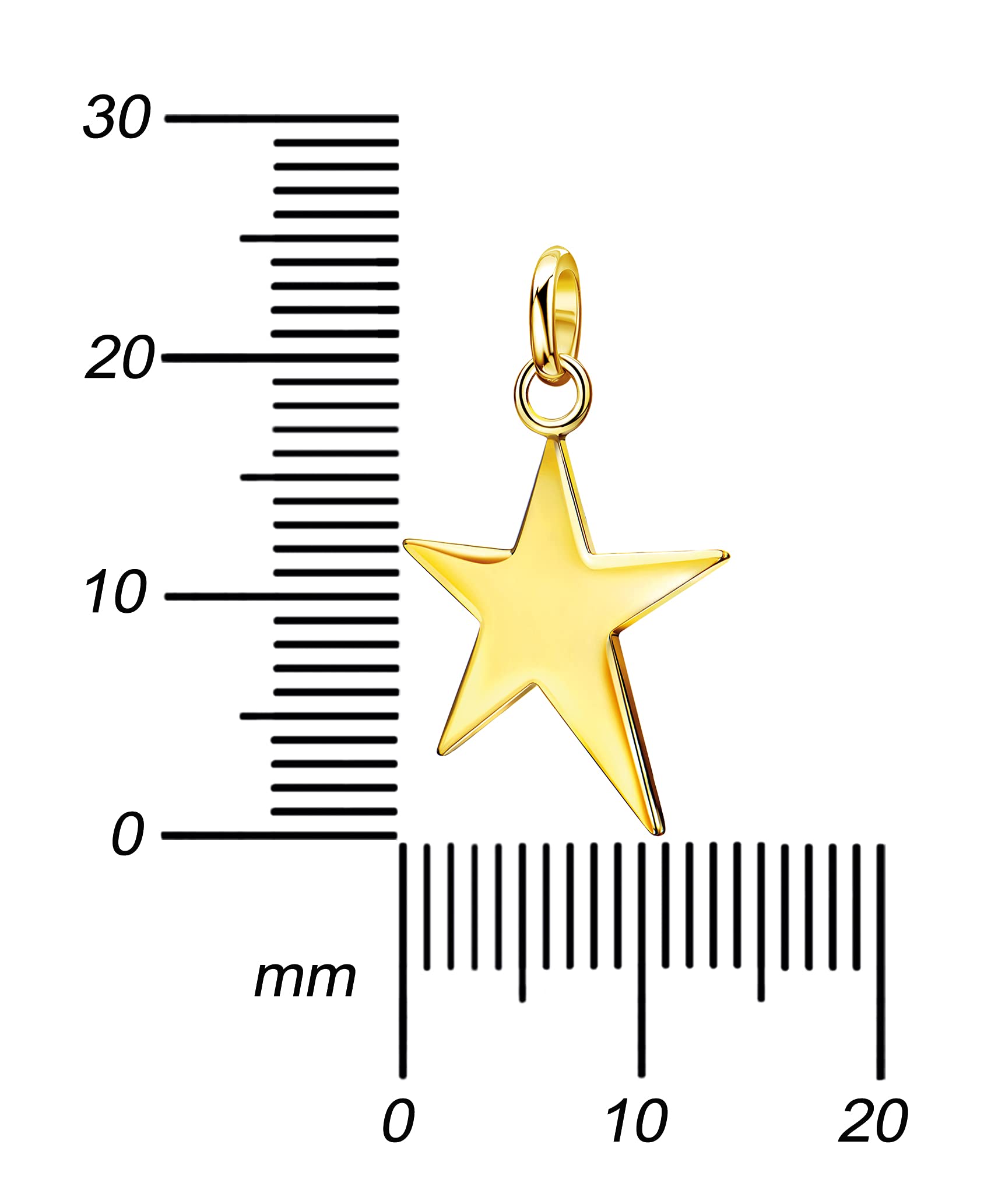 Gold-Stern Fünfstern Anhänger 333 Gelbgold 8 Karat / 8K Gold für Damen