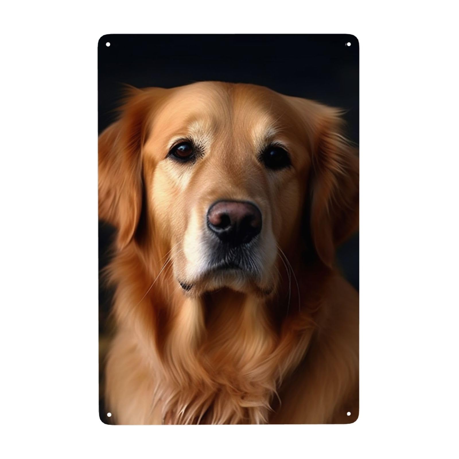 Fodpand White Vintage Tin Signs Metal Retro Wall Art Decor - Wall Hanging Decorative Plaque 8X12 Inch, Golden Retriever Metal Signs For Home Yoga Cafes, Funny Metal Poster For Gifts