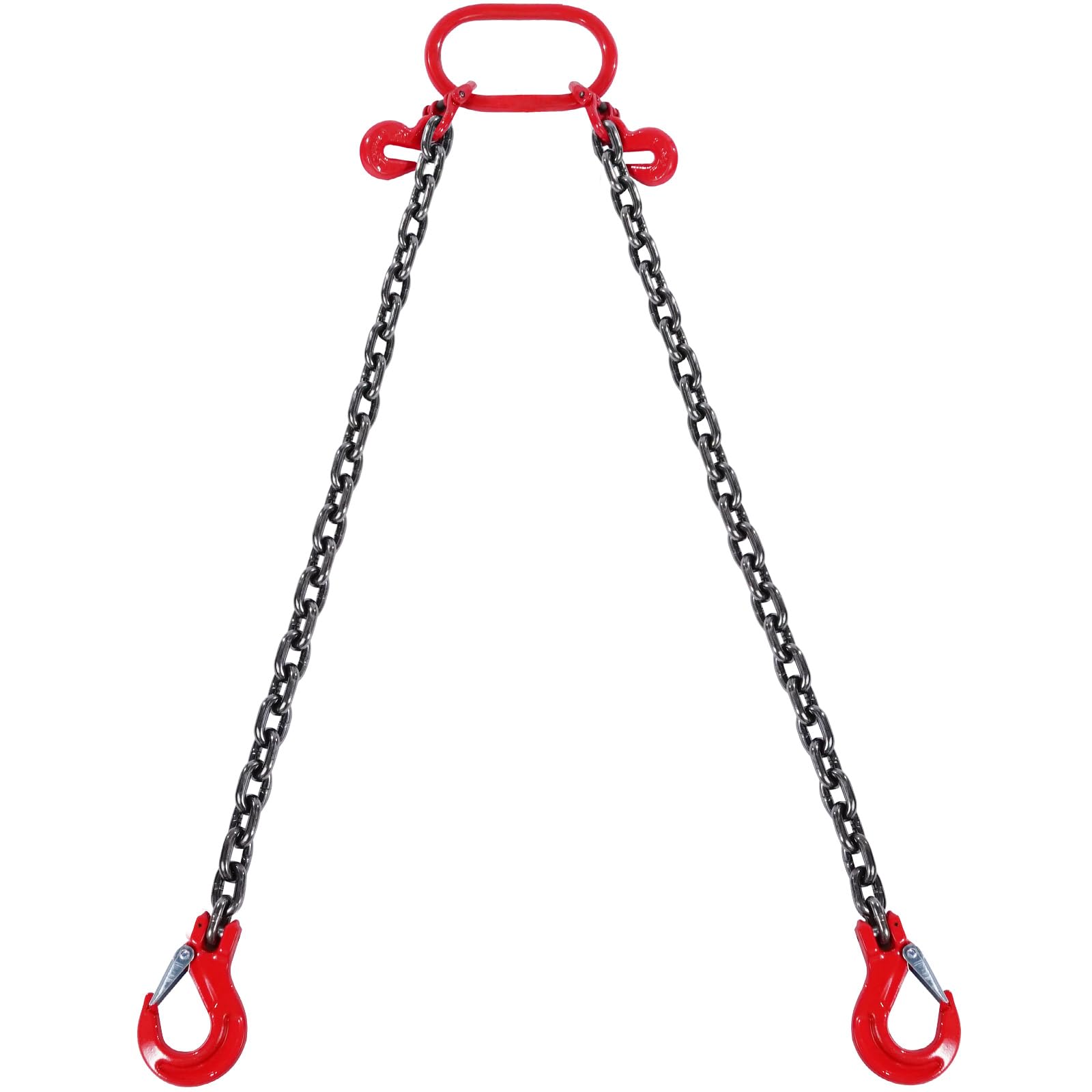 VEVOR Chain Sling, 5/16 inch x 6 ft Lifting Chains with Hooks, G80 Engine Chain Hoist Lifts, 6600 lbs/3 Ton Lifting Sling Chains for Engine Hoist, Engine Lift Chain with 2 Leg Grab Hooks and Adjusters