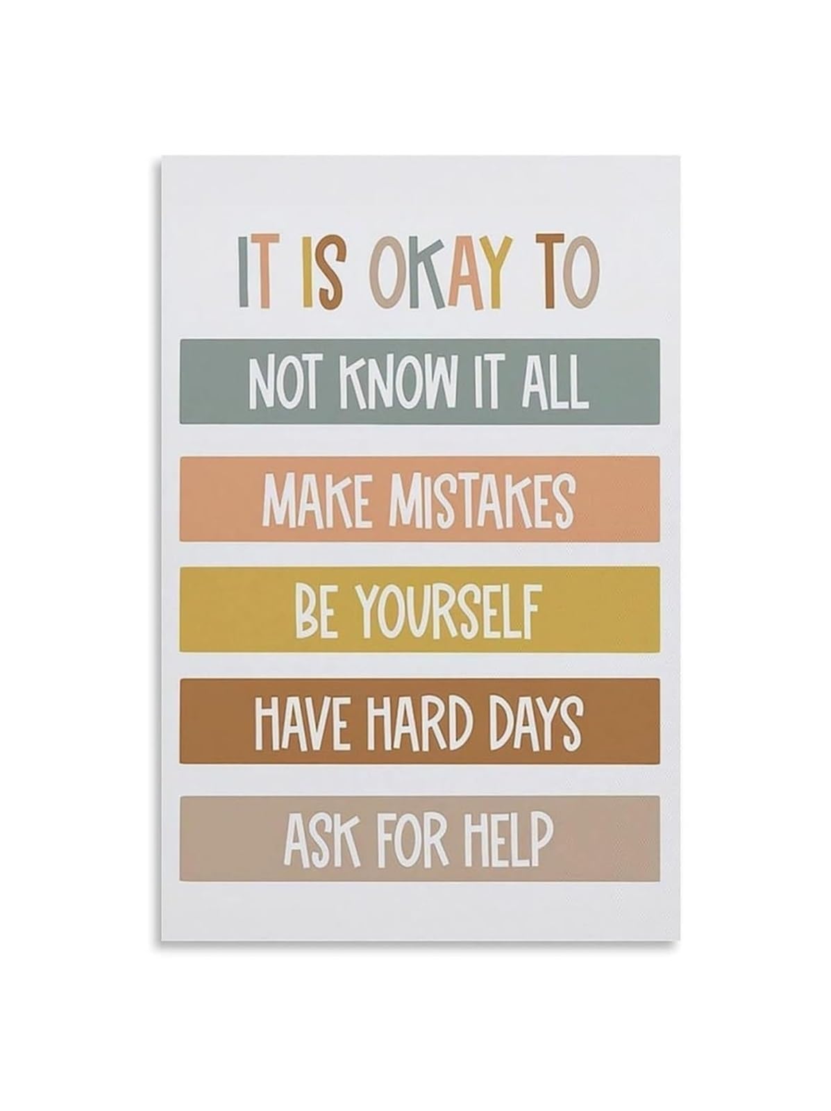 IDGTTLDF Its Okay Not to Know Sign Vintage Metal Tin Plaque Motivational Quote for Middle School High School Classroom Teacher Gift Learning Decor 8 X 12 inch