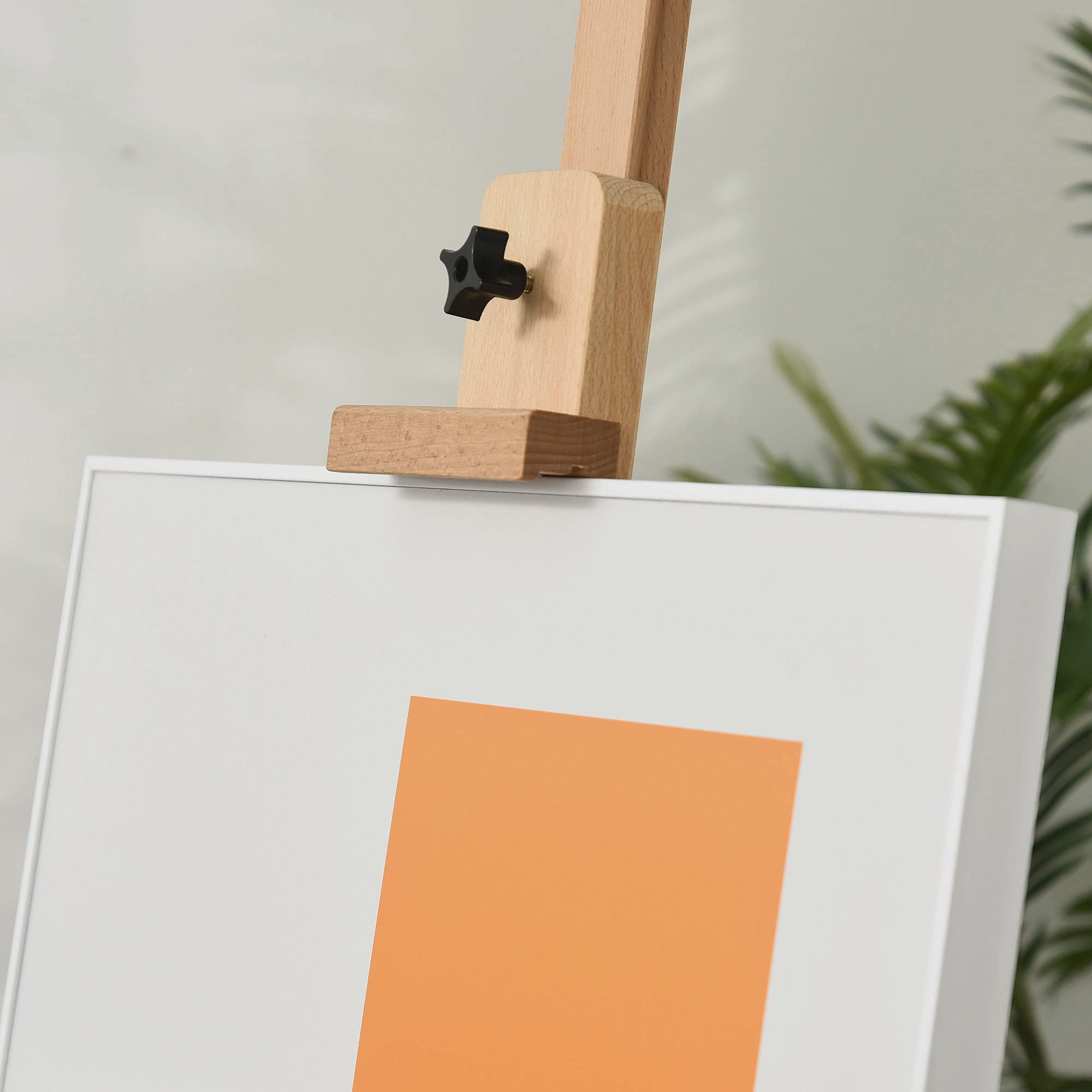 HOMCOM Cavalletto Pittura Regolabile in Legno di Faggio, Cavalletto Treppiede con Vano Contenitore per Dipingere su Tela, Portatile per Studio, Artisti e Pittori, Color Legno