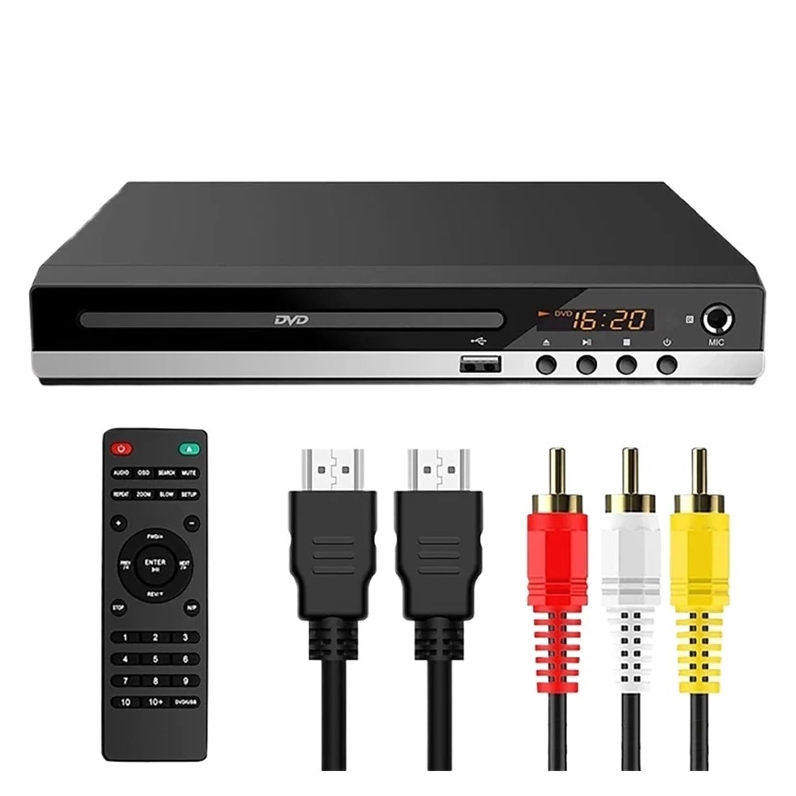 Odtwarzacz DVD Full HD Pilot Zdalnego Sterowania 1080P Wysoka Rozdzielczość CD EVD Odtwarzacz VCD Z Wyjściem AV HDMI Mikrofon USB Do Domowego Telewizora KTV