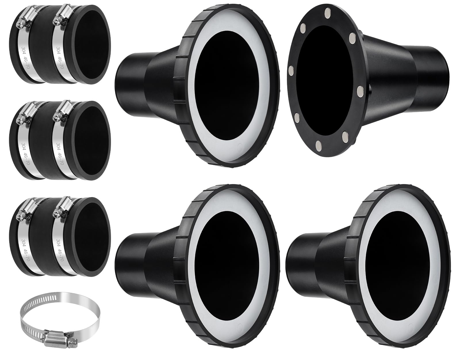 4" to 2.5" Magnetic Dust Collection Fittings for Woodwork Shop Vacuums Hose,One-to-Multi Magnetic Dust Collector System w/1PK Mag Port Connector+3Set 2.5” Couplers,Magnetic Dust Collection Starter Kit