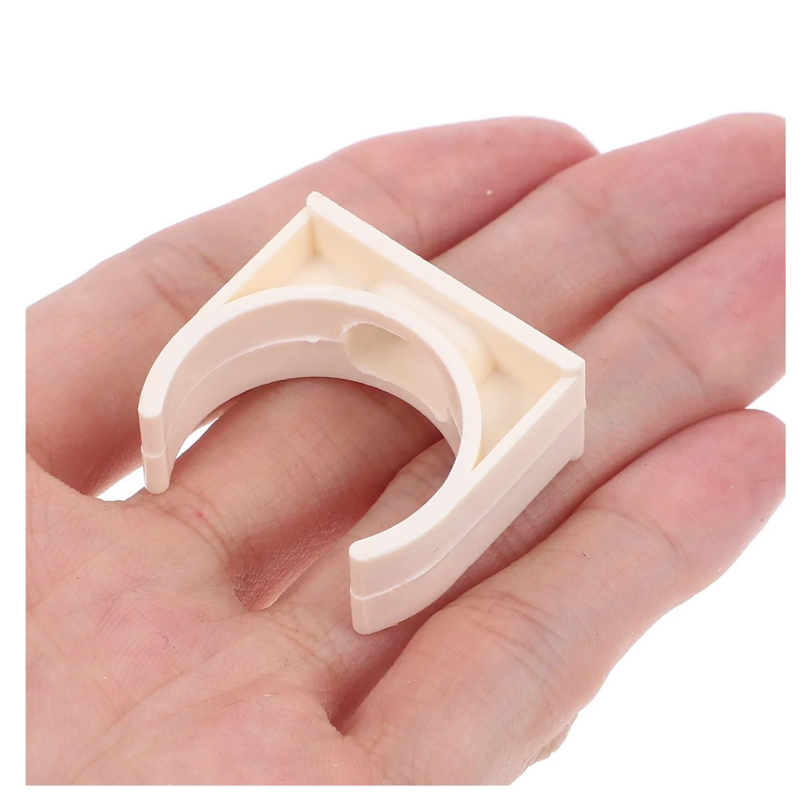 40 Stück Kunststoff-Rohrschellen, 25 mm Innendurchmesser, beige, U-förmig