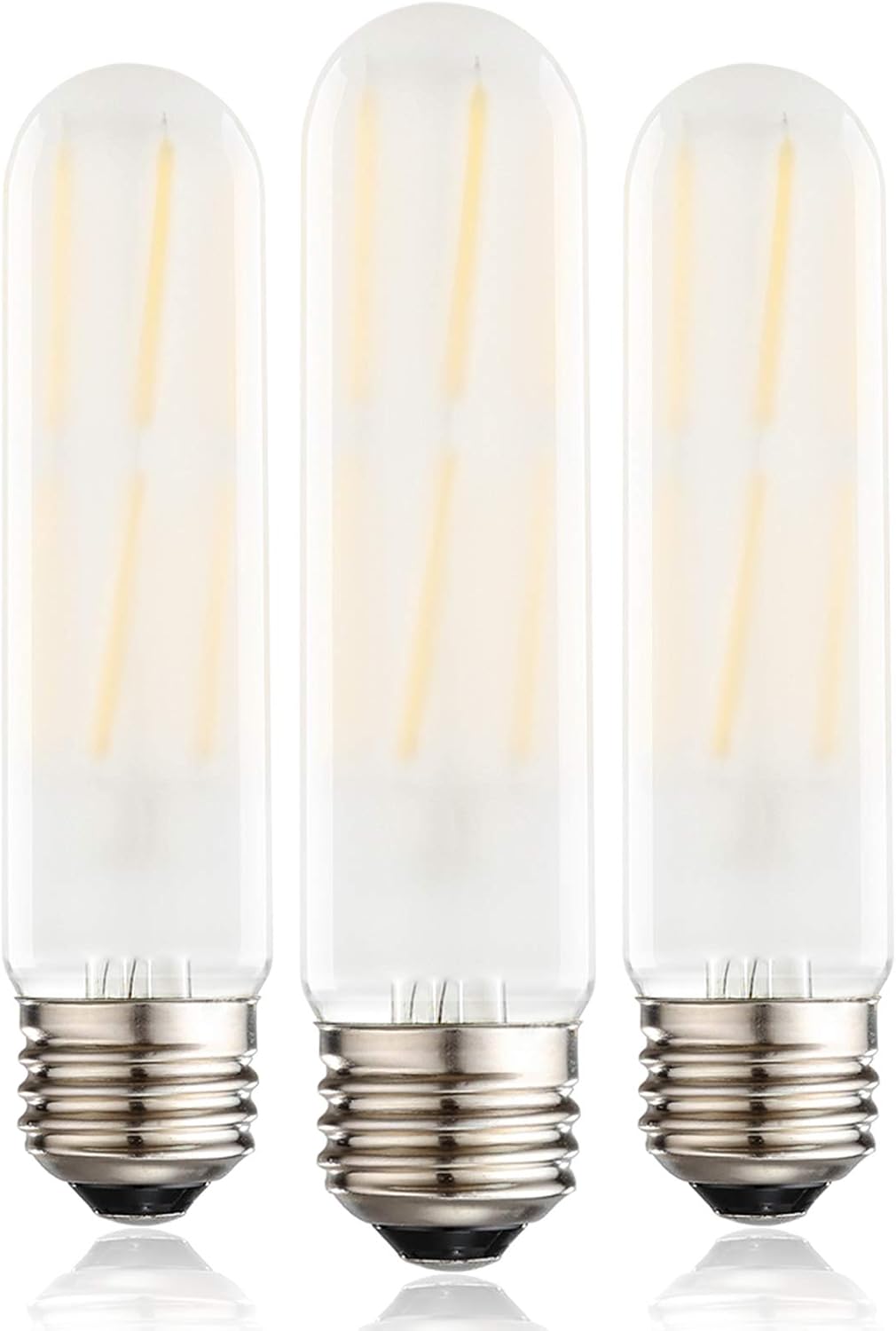 XININSUN T10 Frosted LED Bulbs Warm White 2700K,Dimmable 6W LED Tubular Edison Bulbs 60 Watt Equivalent,600LM, E26 Medium Base Lamp Bulb for Desk Lamp, Pendant Lights. (3-Pack)