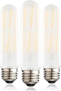 XININSUN T10 Frosted LED Bulbs Warm White 2700K,Dimmable 6W LED Tubular Edison Bulbs 60 Watt Equivalent,600LM, E26 Medium Base Lamp Bulb for Desk Lamp, Pendant Lights. (3-Pack)