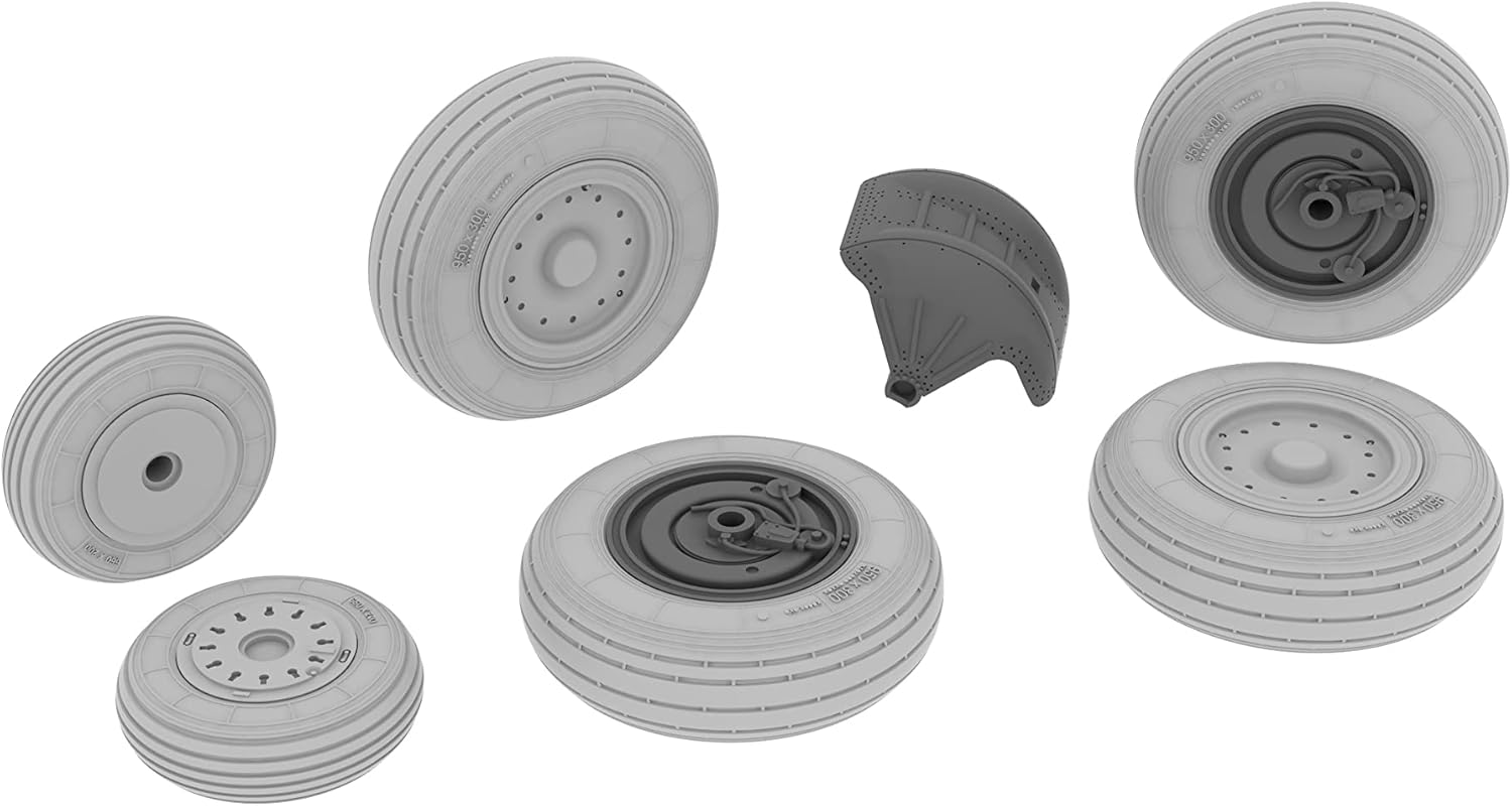 Eduard EDB648248 1:48-MiG-31 Wheels (AMK) Brassin kit, Various