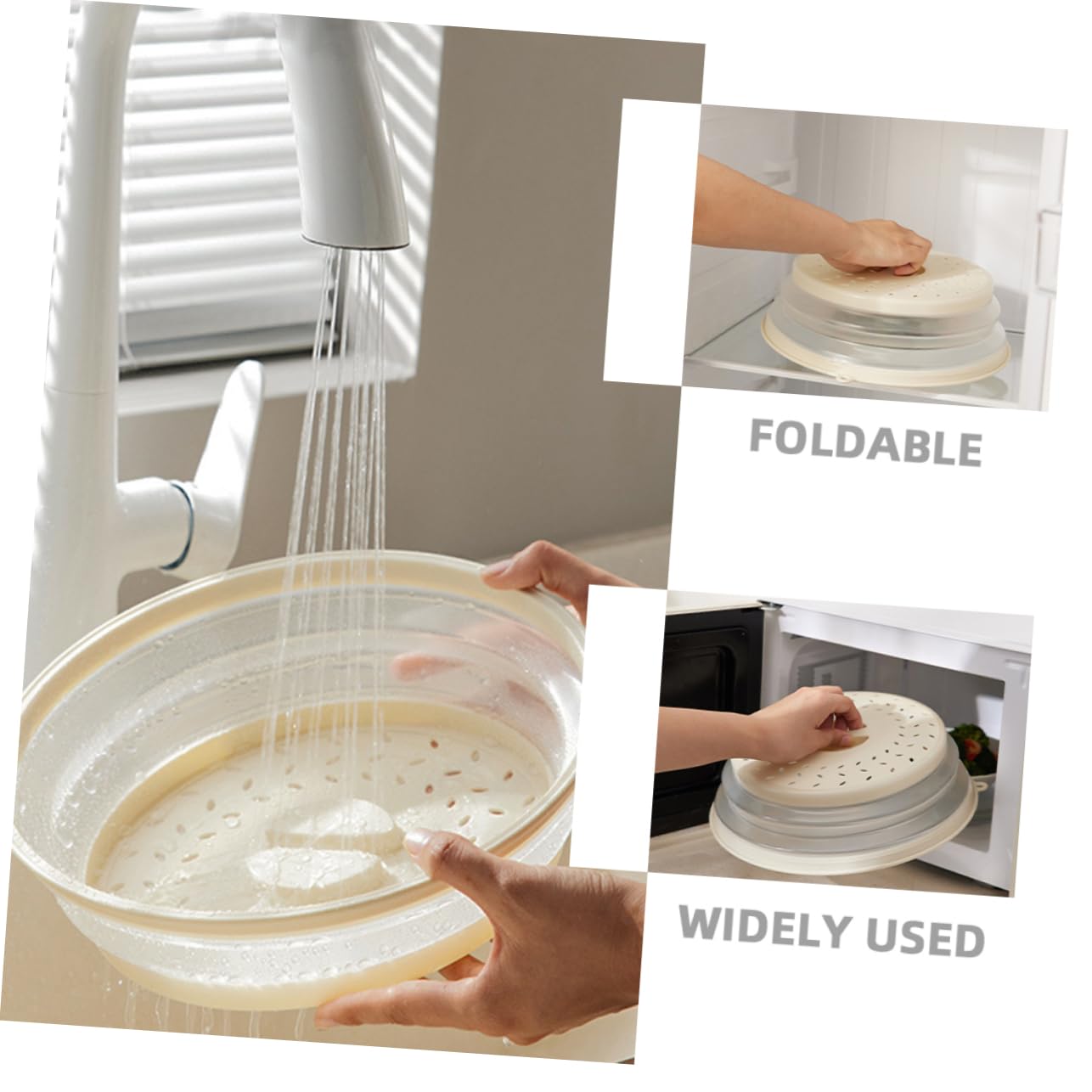 4 Piezas Cubiertas para Microondas Reutilizables Resistentes al Calor, Protectoras contra Salpicaduras, Utensilios de Cocina para Calentar Alimentos Color Aleatorio