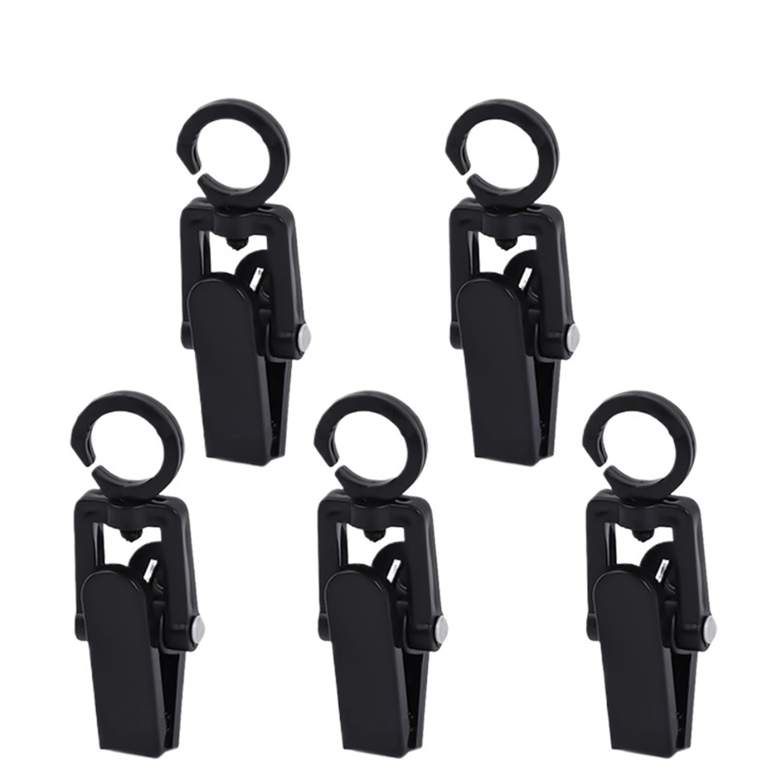 Clothespins Multifunctional Clothes Pegs Laundry Hanger Portable Hats Socks Towels Hanging Storage Clips(Black-5pcs)