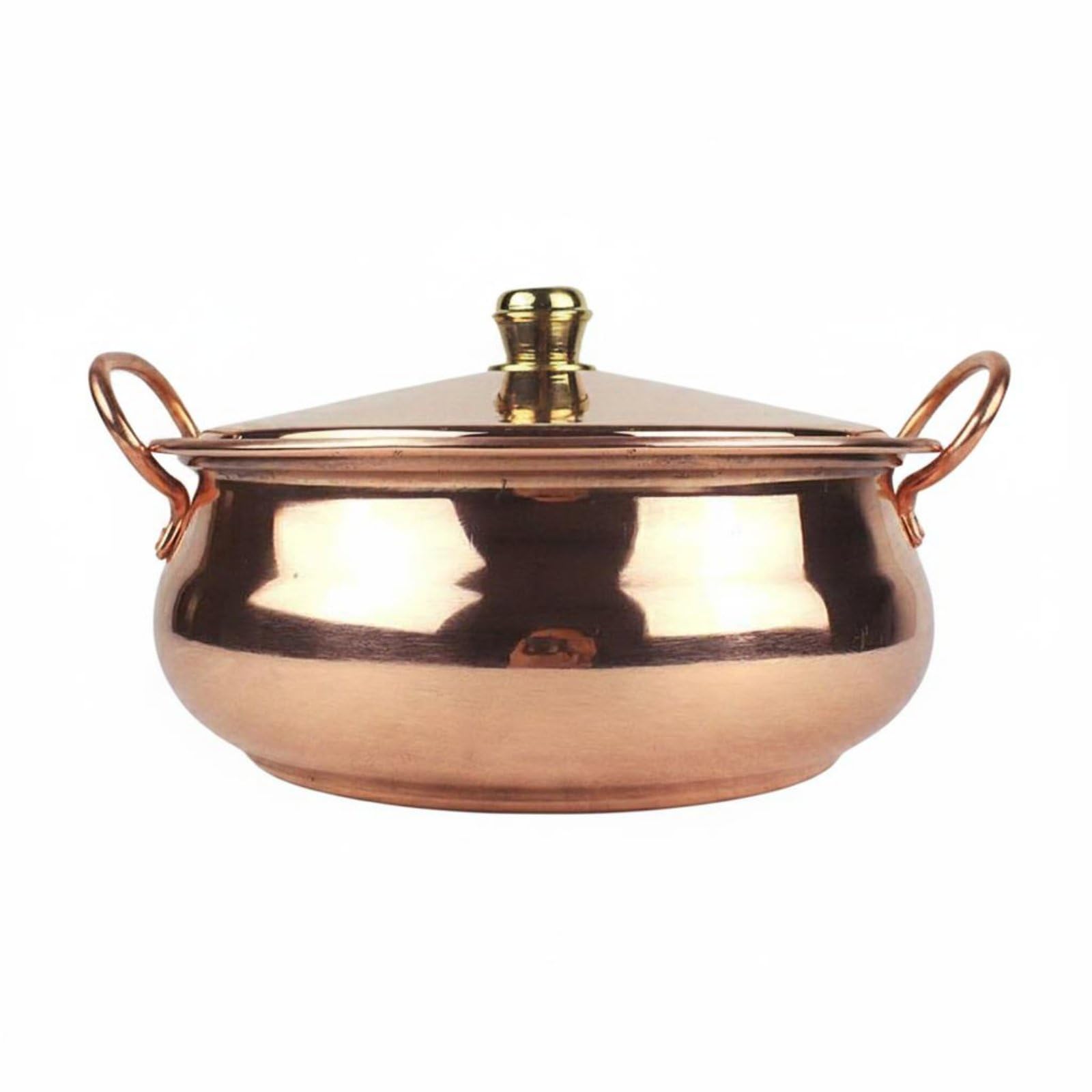 Fast Heat Conduction Copper Stockpot with Lid Sturdy Induction Copper Hot Pot for Restaurant, 26CM | Copper | Metalware-image-4