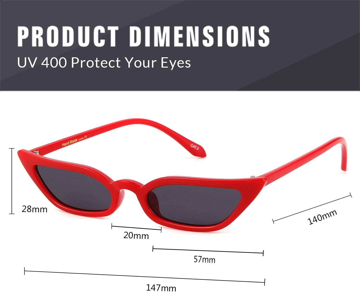 ADE WU Retro Cat eye Sunglasses for Women Cute Small Narrow Skinny Sexy 50s 60s Stylish Cateye Sun Glasses - Image 4