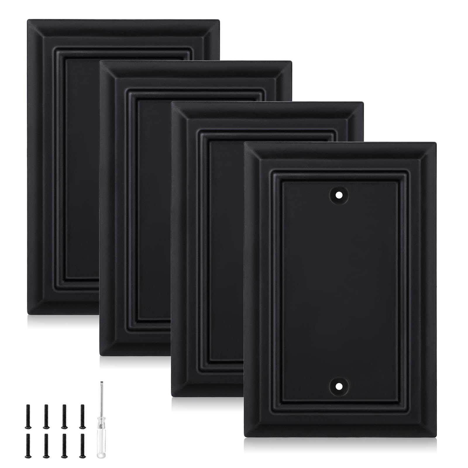 Matte Black Outlet Covers - Bamboo Fiber Wall Plates -10 Matte Black Outlet Covers - Bamboo Fiber Wall Plates -10