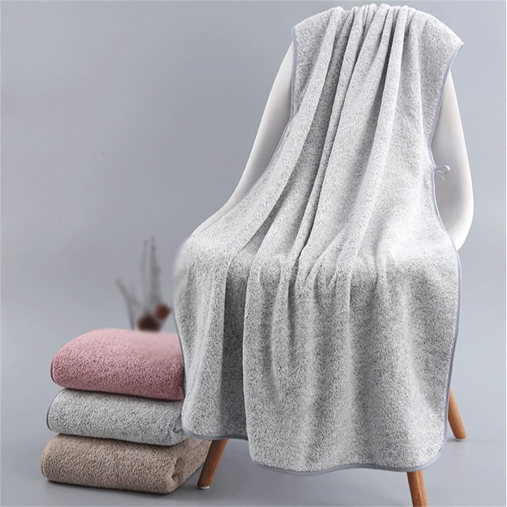 Charcoal Coral Velvet Adult Bath Towel Soft Absorbent Quick Drying Towel Home Bathroom Microfibre Towel Set