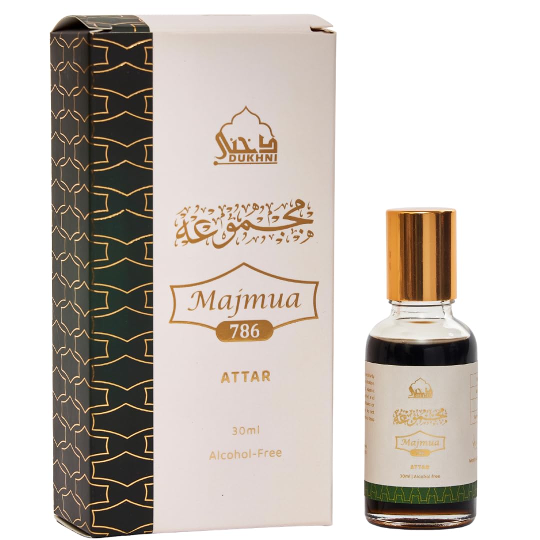 Majmua 786 Attar Oil Arabic perfume oils for men and women | 30ml Pure roll on perfume, vetiver scented blend | Eid, Ramadan, Umrah Gifts, Vegan Islamic Fragrances